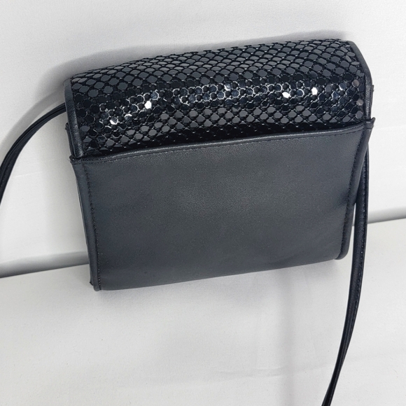 Whiting & Davis International Black Chainmail Mini Crossbody P99 - Picture 5 of 7